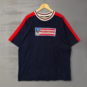 Vintage Harley Davidson Mens XXL 90 Tee Shirt Memphis TN American Flag Navy Blue